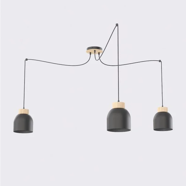 EMIBIG 1626/3 KRU 3 BLACK LAMPA WISZĄCA