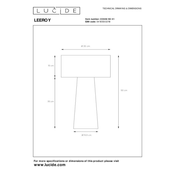 LUCIDE LEEROY 03548/50/41 lampa stołowa