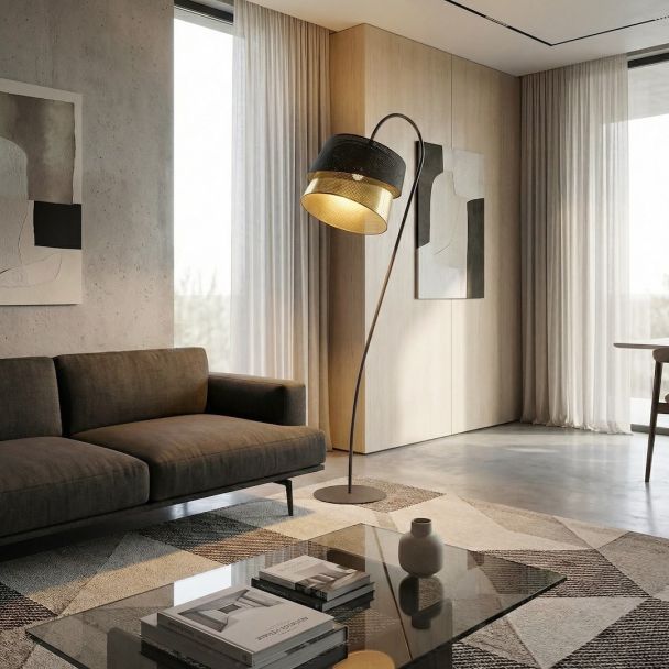 EMIBIG 1708/LP1 CANVA LP1 BLACK GOLD Lampa podłogowa