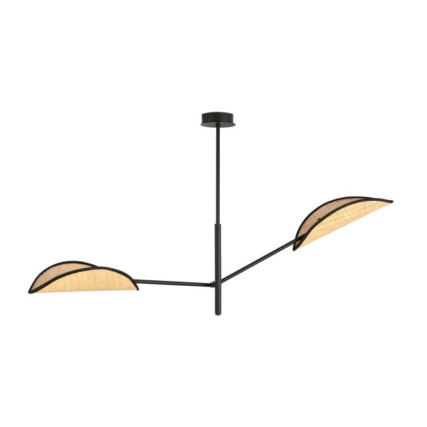 EMIBIG 1160/2 LAMPA SUFITOWA VENE 2 BLACK/RATTAN
