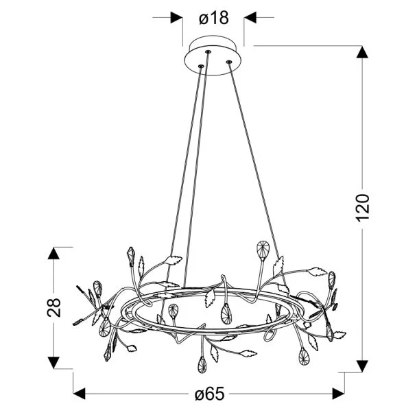 CANDELLUX A0028-320 GIAROS LAMPA WISZĄCA 65 36W LED CZARNY 4000K APETI