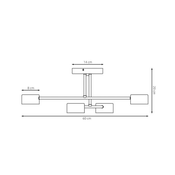 EMIBIG 1680/4 HALO 4 MOKKA LAMPA SUFITOWA