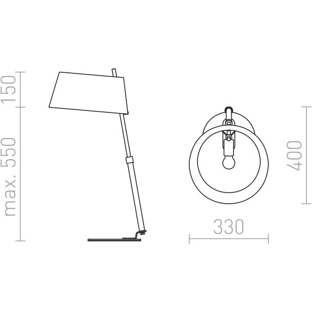 RENDL R12486 RITZY stołowa czarna chrom 230V E27 42W