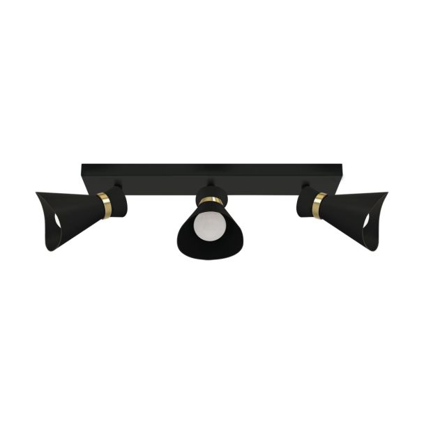 IDEUS 04223 LORETA SPT E14 3L BLACK/GOLDEN Oprawa ścienno-sufitowa
