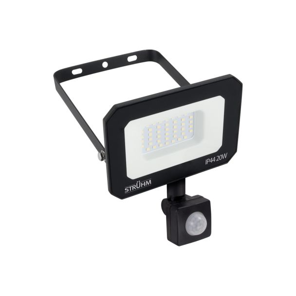 IDEUS 04365 ASTON LED S 20W BLACK NW Naświetlacz SMD LED z czujnikiem ruchu