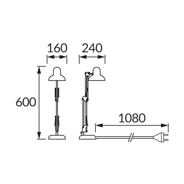 IDEUS 04790 GRAFEN E27 BLACK Lampka biurkowa