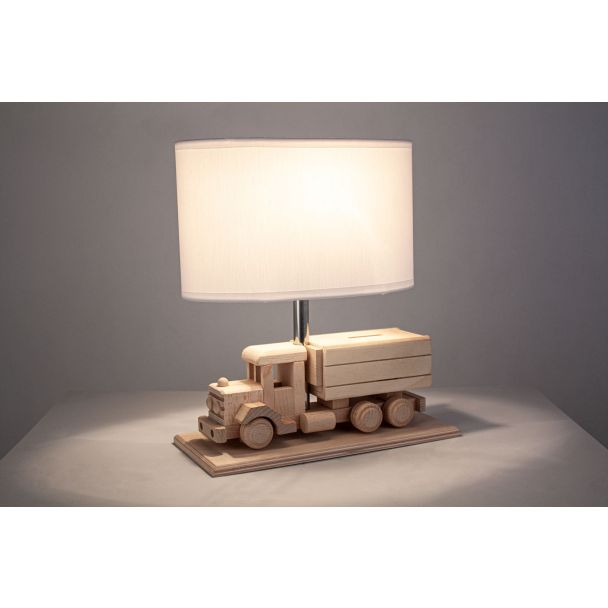 HELLUX 4112409 Lampa stołowa Ciężarówka - Skarbonka - biała