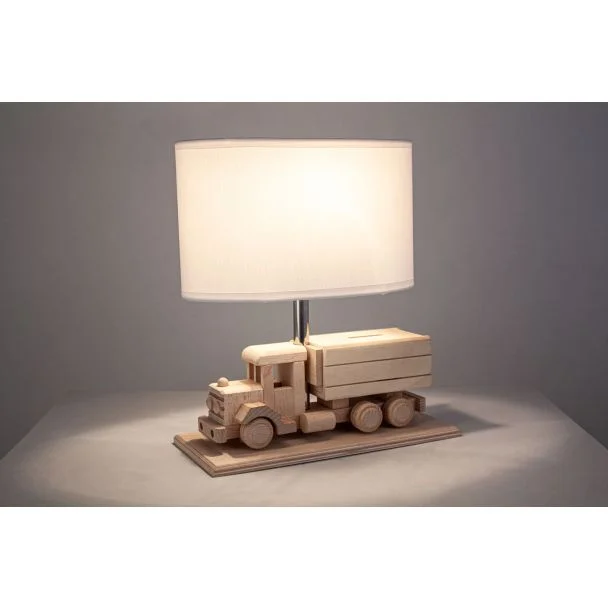 HELLUX 4112409 Lampa stołowa Ciężarówka - Skarbonka - biała