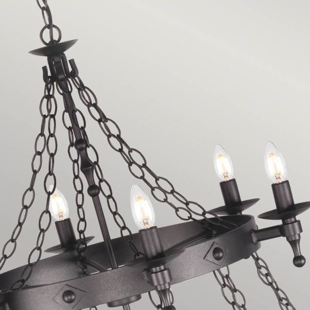 ELSTEAD WARWICK WR18 GRAPHITE 18Lt Chandelier