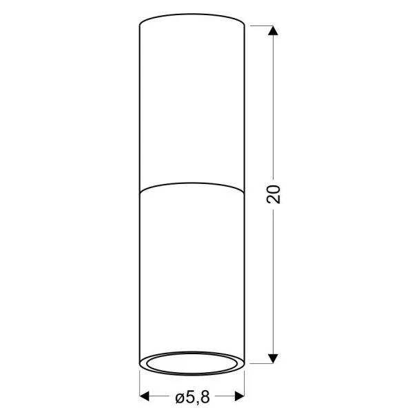 CANDELLUX 2282688 LAMPA SUFITOWA TUBA 1X15W GU10 5,8/20 CZARNO ZŁOTA
