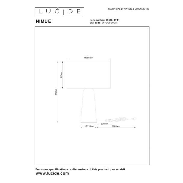 LUCIDE NIMUE 05556/81/41 lampa stołowa