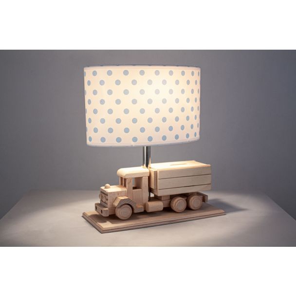 HELLUX 4112414 Lampa stołowa Ciężarówka - Skarbonka - kropki