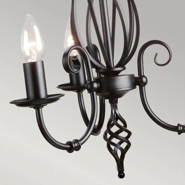 ELSTEAD ARTISAN ART3 BLACK 3Lt Chandelier/Semi-Flush