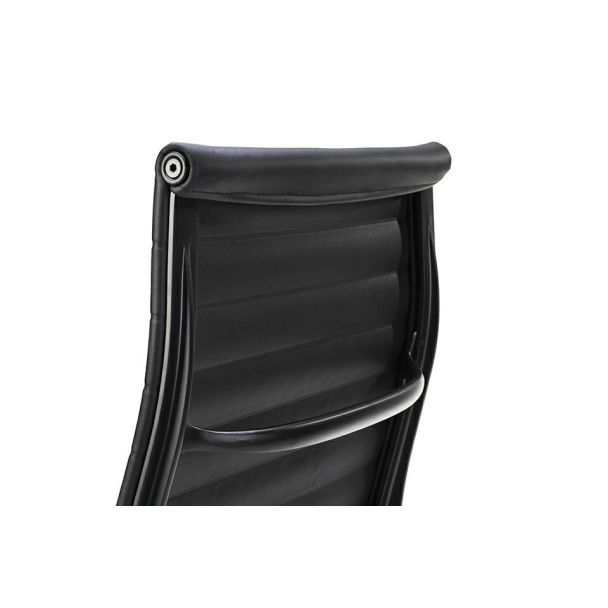 King Home A022.BLACKL Fotel biurowy AERON PRESTIGE PLUS czarny - skóra naturalna, aluminium
