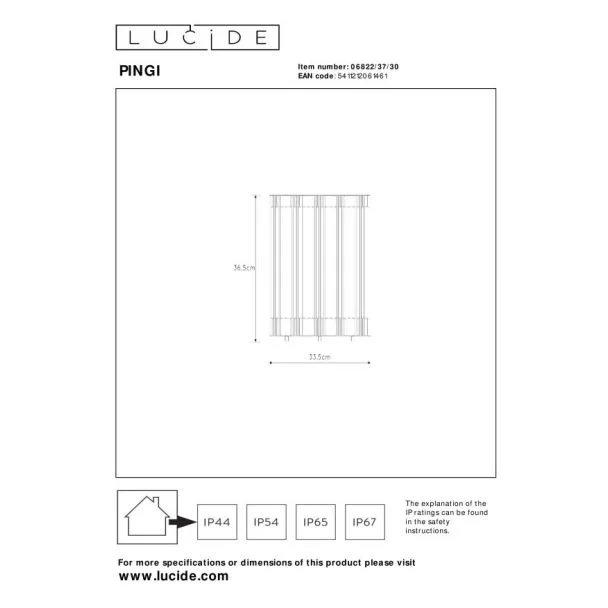LUCIDE PINGI 06822/37/30 lampa przenośna