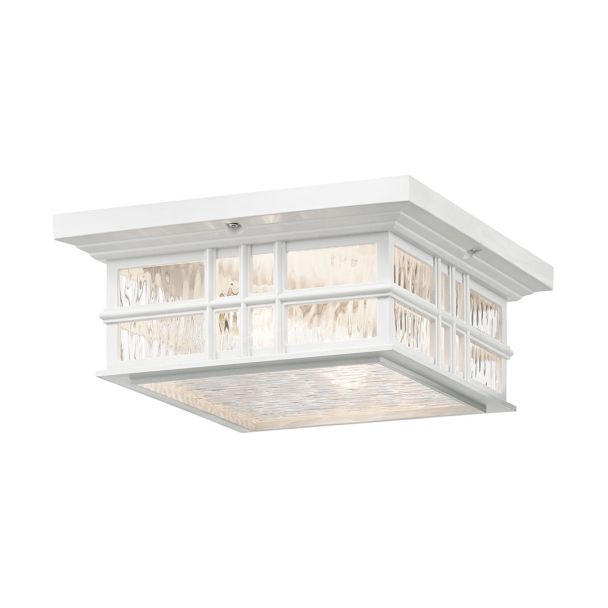 ELSTEAD Beacon Square KL-BEACON-SQUARE-F-WHT 2 Light Flush Mount