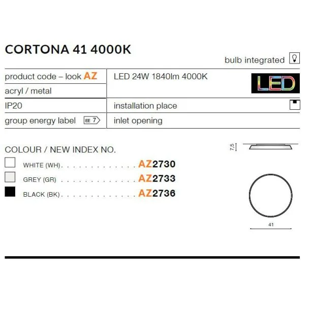 AZZARDO AZ2730 Cortona 41 4000K (white)
