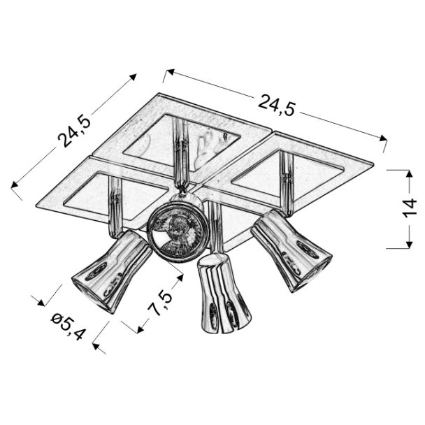 CANDELLUX 98-81691 MODENO PLAFON 4X50W GU10