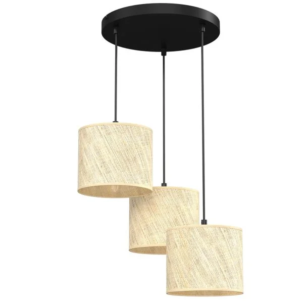 LUMINEX 5282 oprawa sufitowa Rattan żyrandol czarny ecru