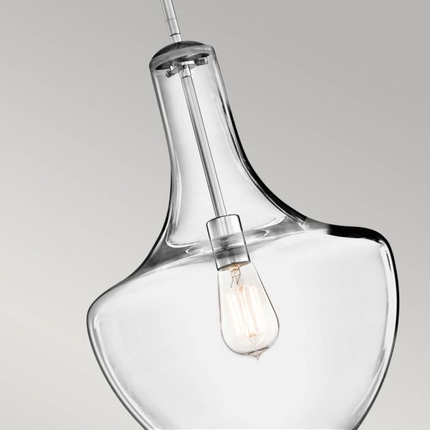 ELSTEAD Everly KL-EVERLY-P-M-CH 1 Light Medium Pendant - Chrome