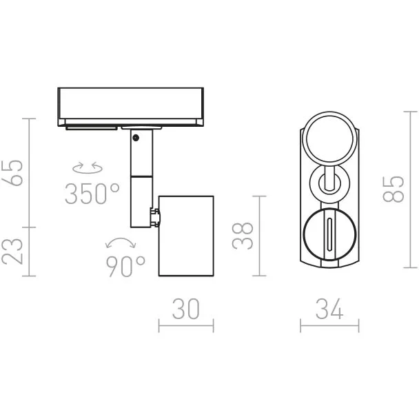 RENDL R12977 TRICA do szyny 1-faz biała 230V GU10 50W oprawa 1-fazowy
