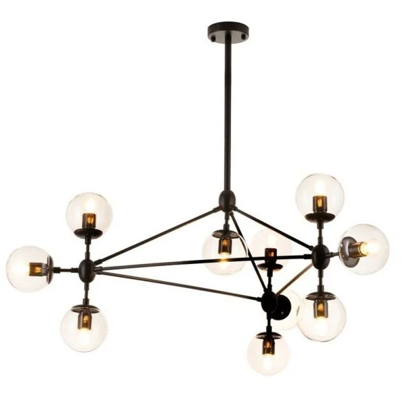 Step into Design ST-9047-10 transparent Lampa wisząca ASTRIFERO-10 transparentno czarna 90 cm