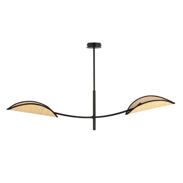 EMIBIG 1108/2 LAMPA SUFITOWA LOTUS 2 BLACK/RATTAN