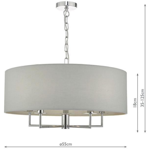 DAR JAM0539 JAMELIA 5LT PENDANT POL CHR SHADELIER