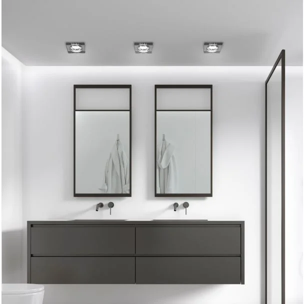 CANDELLUX 2244351 SS-16 CH/BK MR16 CHROM oczko sufitowe lampa sufitowa STAŁA KWADRATOWA SZKŁO CZARNE