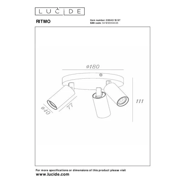 LUCIDE RITMO 09942/13/97 lampa sufitowa