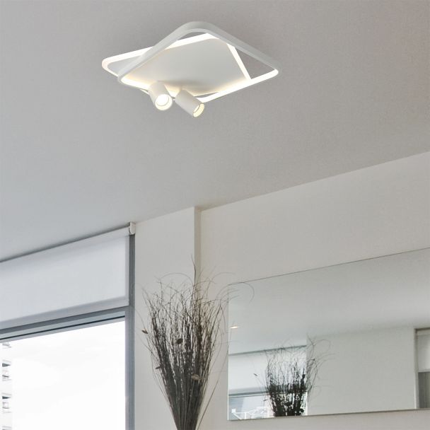 LIGHT PRESTIGE Plafon Parma 2 2xGU10 + 1xLED CCT biały kwadrat LP-0612/2C Square WH