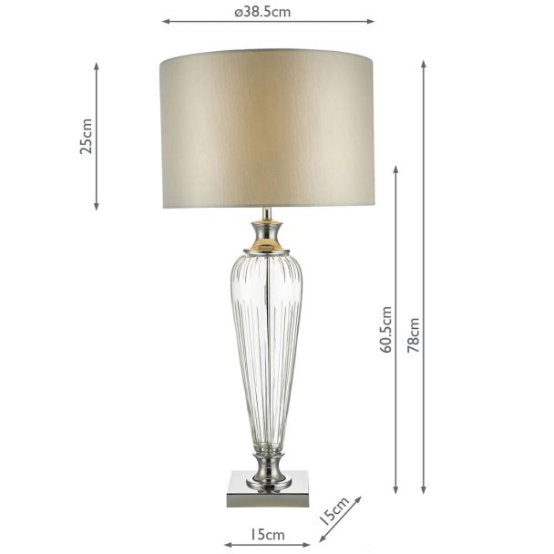 DAR HIN4208 HINTON TL CRYSTAL CW SHADE