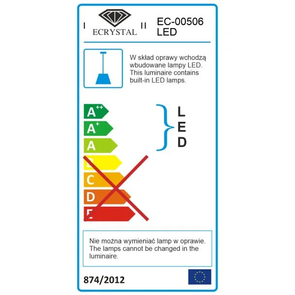 WYPRZEDAŻ E-CRYSTAL 00506 LED CHROME BEND 54W 4000K