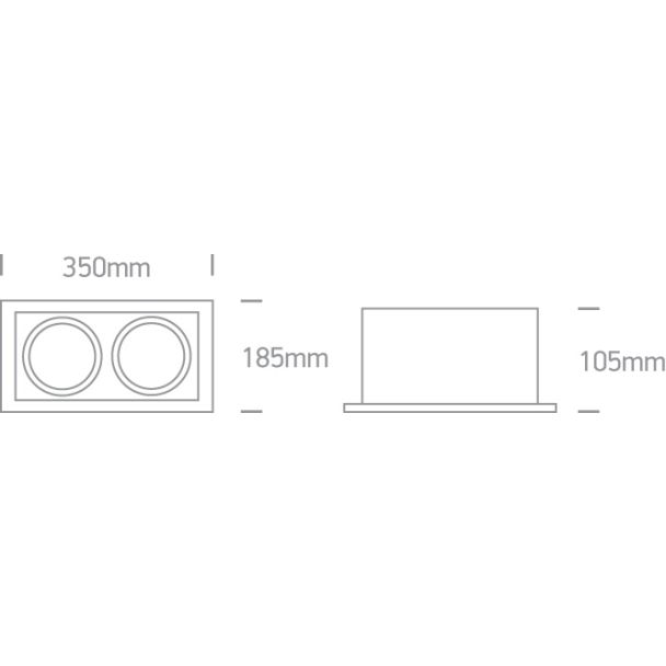 ONE LIGHT 51230/B/C Piges 2 czarny wpuszczany downlight COB LED 4000K 2x30W