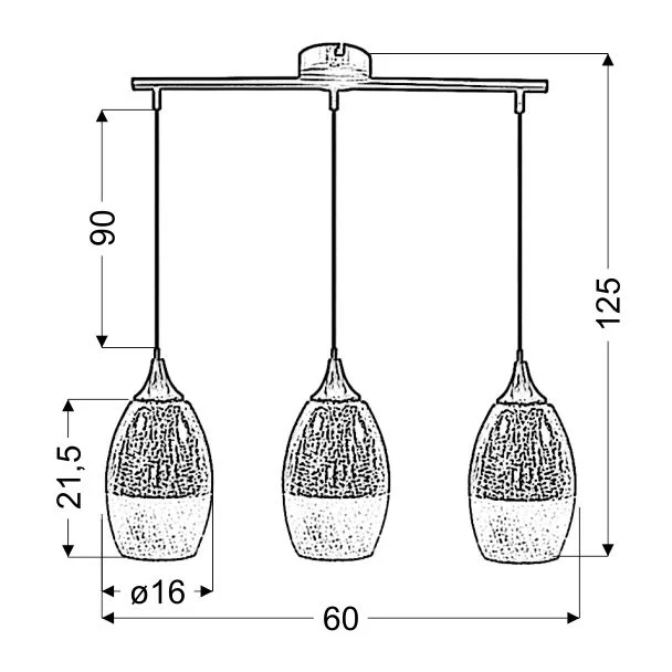 CANDELLUX 33-51585 CELIA ZWIS 3X60W E27 SREBRNY