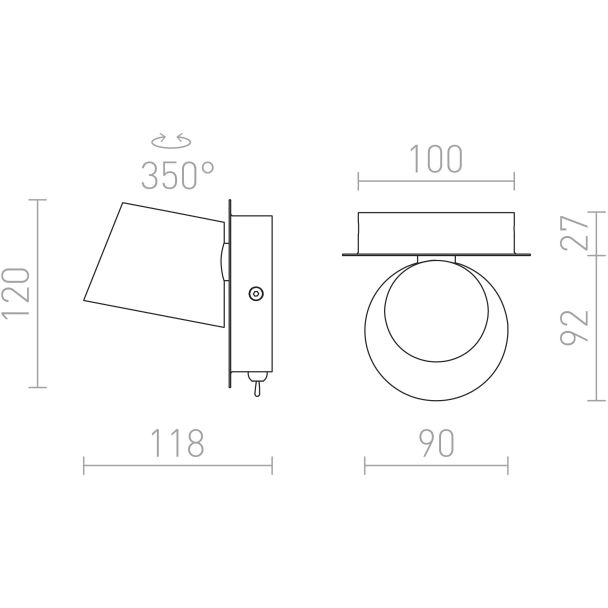 RENDL R12476 AMADEUS I ścienna biała 230V LED 6W 3000K