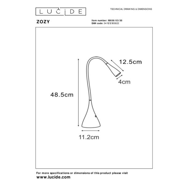 LUCIDE 18656/03/30 ZOZY LAMPA STOJĄCA