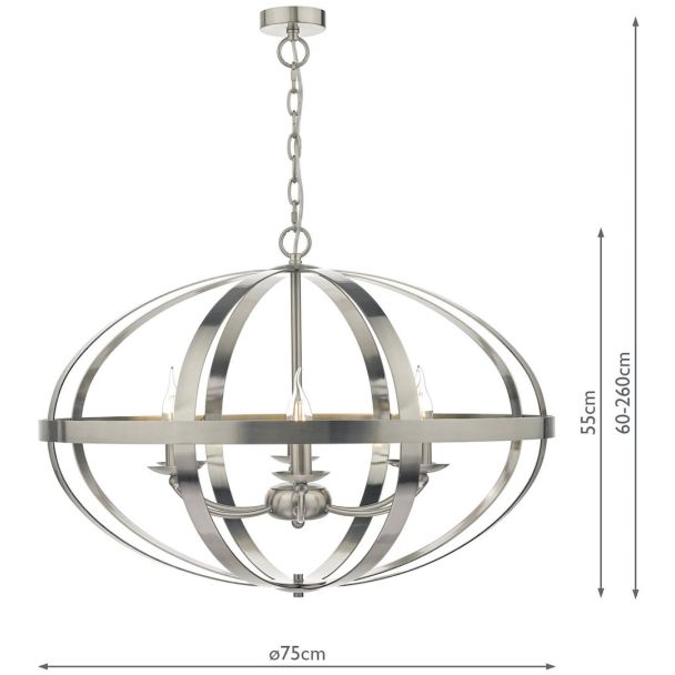 DAR SYM0646 SYMBOL 6LT PENDANT SAT CHR