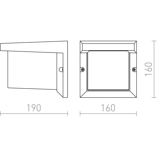 RENDL R12560 HIDE SQ ścienna antracyt 230V E27 13W IP44