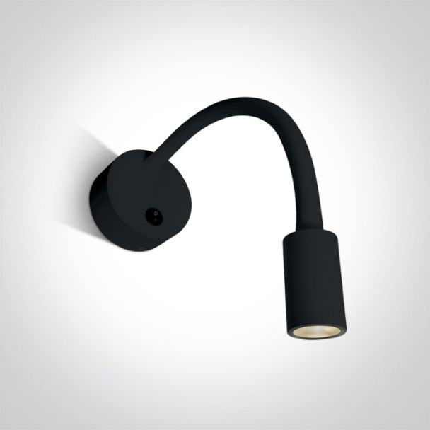 ONE LIGHT 65738A/B/W Stamna czarna przyłóżkowa oprawa COB LED 3000K 3W IP20