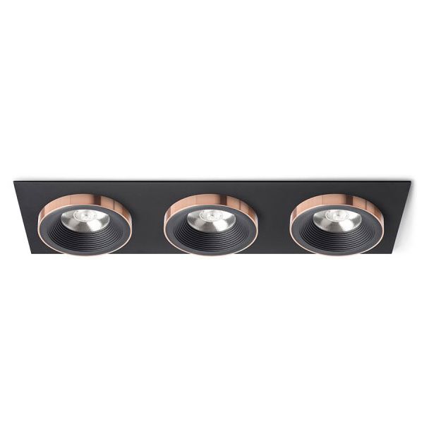 RENDL R13264 SHARM SQ III wpuszczana czarna/czarna miedź 230V LED 3x10W 24° 3000K