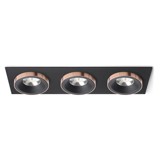 RENDL R13264 SHARM SQ III wpuszczana czarna/czarna miedź 230V LED 3x10W 24° 3000K