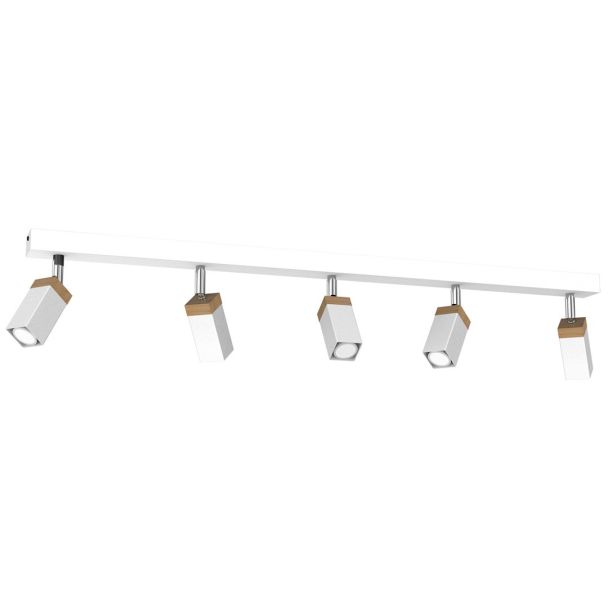 MILAGRO MLP7480 Lampa sufitowa SOLO SAWN WHITE / PATINATED WOOD 5x mini GU10