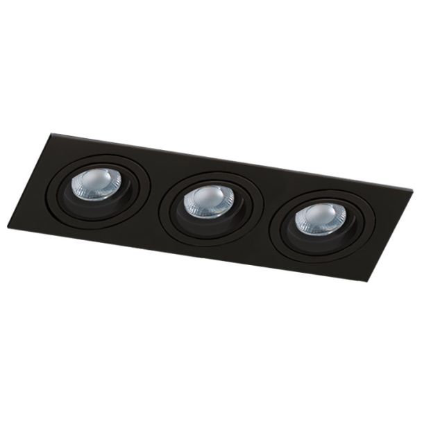 AZZARDO SN-6813S-BK / AZ2440 Caro 3 Square (black) Lampa wpuszczane