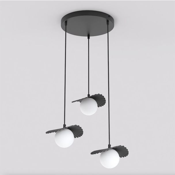 EMIBIG 1758/3 FLORA 3PREM BLACK OPAL Lampa wisząca