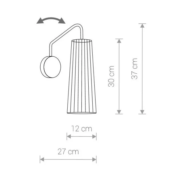 NOWODVORSKI DOVER 9261 lampa wewnętrzna ścienna kinkiet regulowany
