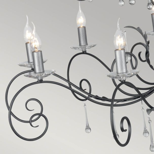 ELSTEAD AMARILLI AML15 BLK/SILVER 15Lt Chandelier