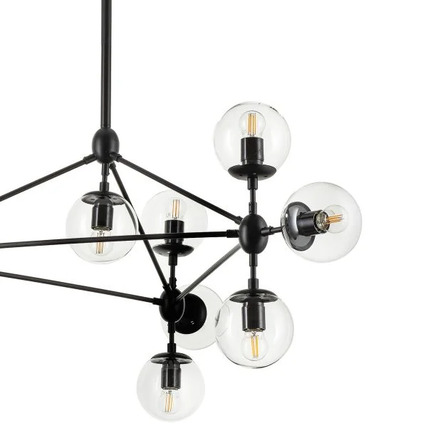 Step into Design ST-9047-10 transparent Lampa wisząca ASTRIFERO-10 transparentno czarna 90 cm