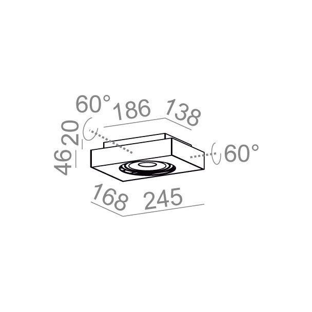 AQFORM 40210 SLEEK distance 111x1 QRLED natynkowy