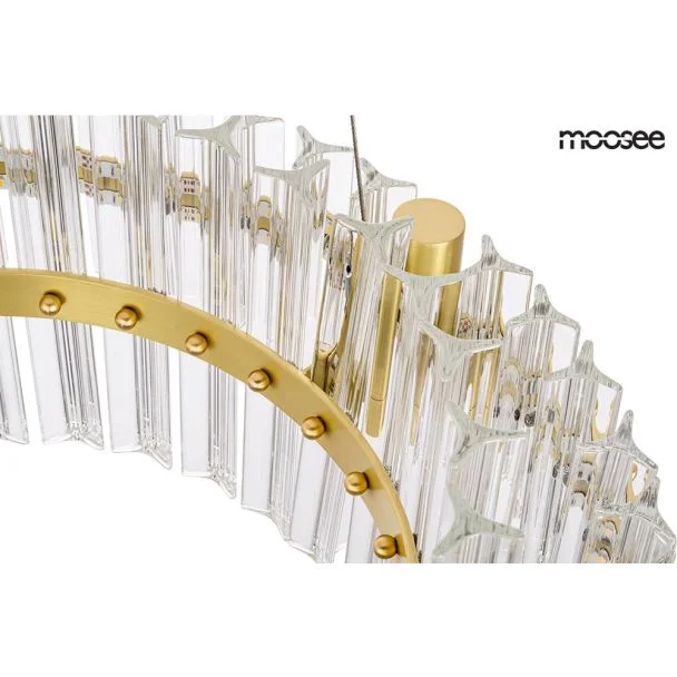 Moosee MSE010100166 MOOSEE lampa wisząca SATURNUS 47 DUO złota - LED, kryształ, stal szczotkowana